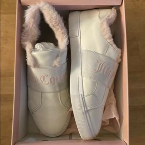 Juicy Couture Pink Blush Fur Ankle Tennis Shoes